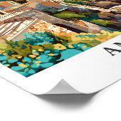 アマルフィイタリアアートヴィンテージトラベルイラストレーション ポスター (角)