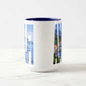 アマルフィイタリアヨーロッパのカラフルな写真のタイポグラフィ マグカップ (中央)