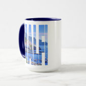 アマルフィイタリアヨーロッパのカラフルな写真のタイポグラフィ マグカップ (正面左)