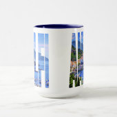 アマルフィイタリアヨーロッパのカラフルな写真のタイポグラフィ マグカップ (中央)