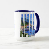 アマルフィイタリアヨーロッパのカラフルな写真のタイポグラフィ マグカップ (正面右)