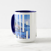 アマルフィイタリアヨーロッパのカラフルな写真のタイポグラフィ マグカップ (正面左)