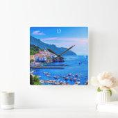 アマルフィイタリアヨーロッパのカラフルな写真の芸術 スクエア壁時計 (ホーム)