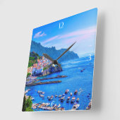 アマルフィイタリアヨーロッパのカラフルな写真の芸術 スクエア壁時計 (傾斜)