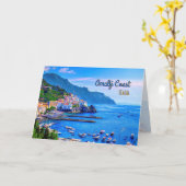 アマルフィイタリアヨーロッパモダンな旅行写真撮影 カード (黄色い花)