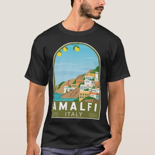 アマルフィイタリアレトロエンブレム Tシャツ (正面)