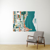 アマルフィイタリアレトロトラベルアートヴィンテージ タペストリー (インサイチュ(横))