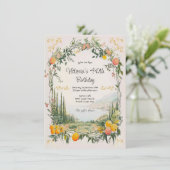 アマルフィイタリアンコースタルレモンフローラ誕生日 招待状 (スタンド正面)