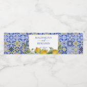 アマルフィイタリアンコーストブルー結婚タイルズ ペットボトルラベル (シングルラベル)