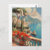 アマルフィイタリアンコーストヴィンテージトラベル ポストカード (正面/裏面)