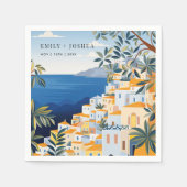 アマルフィイタリアンコースト結婚ーズ スタンダードカクテルナプキン (正面)