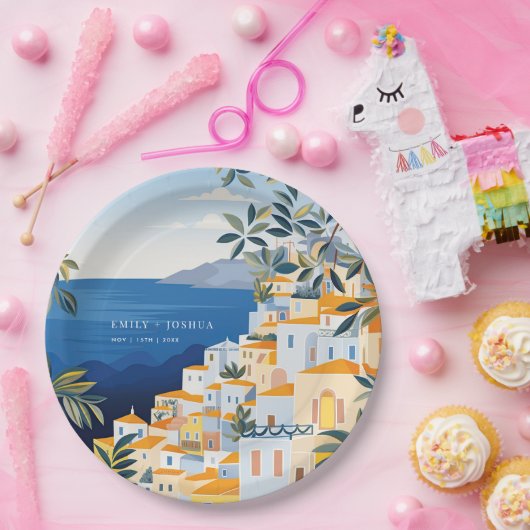 アマルフィイタリアンコースト結婚ーズ ペーパープレート (パーティー)
