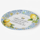 アマルフィイタリアンコースト誕生日パーティードテーブルデコール ペーパープレート (アングル)