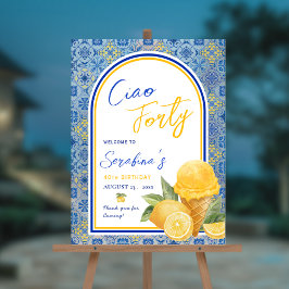 アマルフィイタリアンタイル40歳の誕生日パーティー アクリルサイン