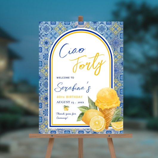アマルフィイタリアンタイル40歳の誕生日パーティー アクリルサイン