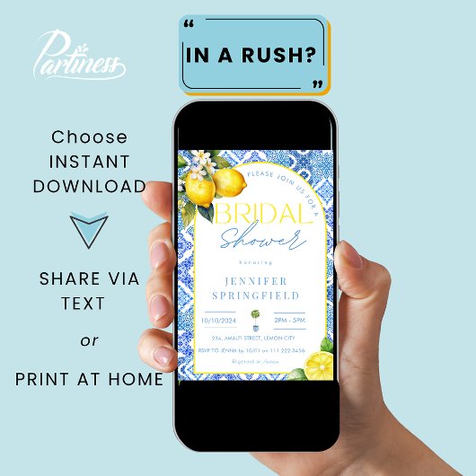 アマルフィイタリアンラドルチェヴィータブライダルシャワー 招待状