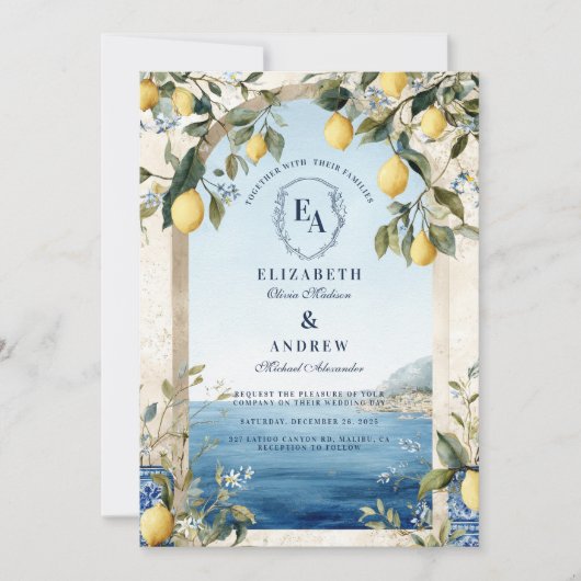 アマルフィイタリアンレモンコー結婚スト 招待状 (正面)