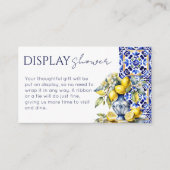 アマルフィイタリアンーの青いタイルのレモンがシャワーを表示 エンクロージャーカード (正面)