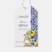 アマルフィイタリアンーの青いタイル感謝していは好きなレモン ギフトタグ (正面)