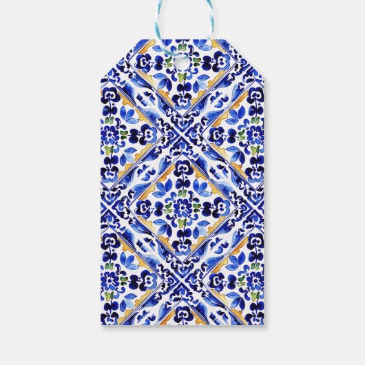 アマルフィイタリアンーの青いタイル感謝していは好きなレモン ギフトタグ (裏面)