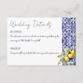 アマルフィイタリアンーの青いタイル結婚レモンの詳細 エンクロージャーカード (正面)