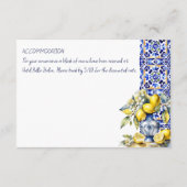 アマルフィイタリアンーの青いタイル結婚レモンの詳細 エンクロージャーカード (裏面)