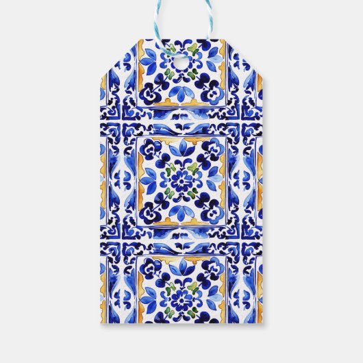 アマルフィイタリアンーの青いタイル結婚式の引き出物 ギフトタグ (裏面)