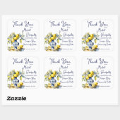 アマルフィイタリアンーの青いタイル結婚式の引き出物 スクエアシール (シート)