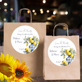 アマルフィイタリアンーの青いタイル結婚式の引き出物 ラウンドシール