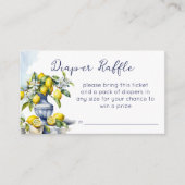 アマルフィイタリアンーの青い花瓶レモンのおむつラッフル エンクロージャーカード (正面)