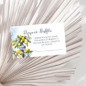 アマルフィイタリアンーの青い花瓶レモンのおむつラッフル エンクロージャーカード