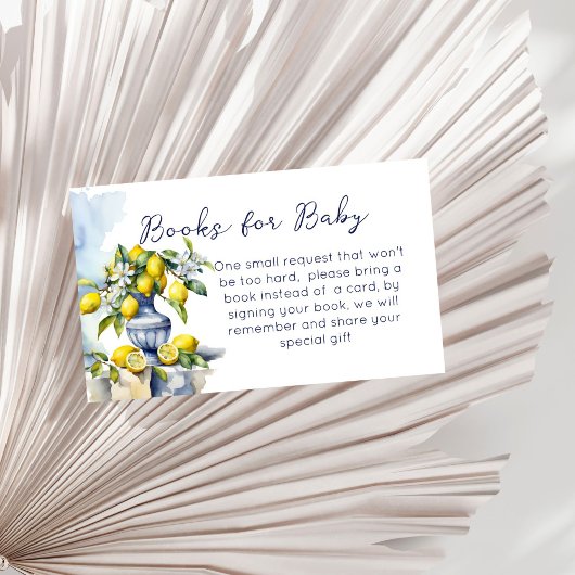 アマルフィイタリアンーの青い花瓶レモンのブックリクエスト エンクロージャーカード