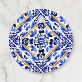 アマルフィイタリアンーの青い花瓶レモンの赤ちゃんシャワー印刷 フェイバータグ (裏面)