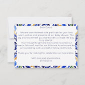 アマルフィイタリアンーの青い花瓶レモンの赤ちゃんシャワー サンキューカード (裏面)