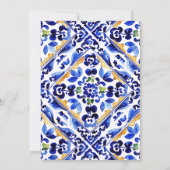 アマルフィイタリアンーの青い花瓶レモンの赤ちゃんシャワー 招待状 (裏面)