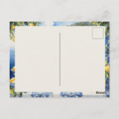 アマルフィイタリアンー海岸の青い白いタイルのレモンを表示 ポストカード (裏面)