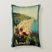 アマルフィイタリアンー海岸，ヴィンテージ旅行ポスターイタリア アクセントクッション (正面(垂直))