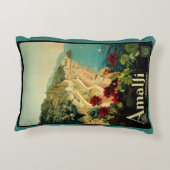 アマルフィイタリアンー海岸,ヴィンテージ旅行ポスターイタリア アクセントクッション (裏面)