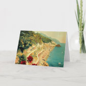アマルフィイタリアンー海岸，ヴィンテージ旅行ポスターイタリア カード (正面)