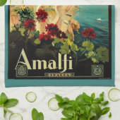 アマルフィイタリアンー海岸,ヴィンテージ旅行ポスターイタリア キッチンタオル (折り畳み)
