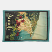 アマルフィイタリアンー海岸,ヴィンテージ旅行ポスターイタリア キッチンタオル (横)