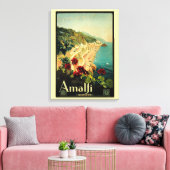 アマルフィイタリアンー海岸，ヴィンテージ旅行ポスターイタリア キャンバスプリント (インサイチュ (リビング))
