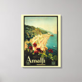 アマルフィイタリアンー海岸，ヴィンテージ旅行ポスターイタリア キャンバスプリント (正面)