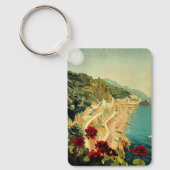 アマルフィイタリアンー海岸，ヴィンテージ旅行ポスターイタリア キーホルダー (正面)