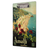 アマルフィイタリアンー海岸,ヴィンテージ旅行ポスターイタリア クリップボード (左)