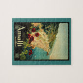 アマルフィイタリアンー海岸，ヴィンテージ旅行ポスターイタリア ジグソーパズル (横)