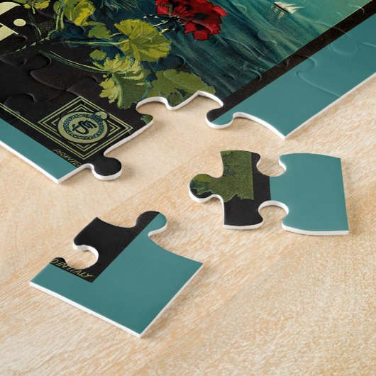 アマルフィイタリアンー海岸，ヴィンテージ旅行ポスターイタリア ジグソーパズル (側面)