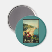 アマルフィイタリアンー海岸,ヴィンテージ旅行ポスターイタリア マグネット (正面/裏面)