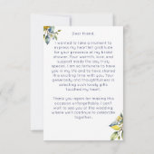 アマルフィイタリアンー青タイルブライダルシャワー サンキューカード (裏面)