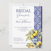 アマルフィイタリアンー青タイルブライダルシャワー 招待状 (正面)